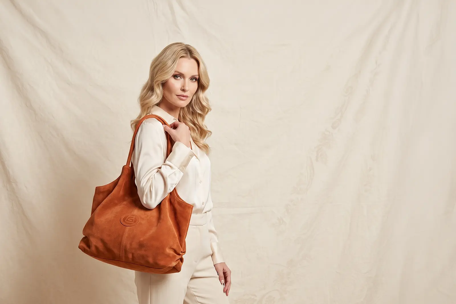 Handcrafted leather bags displayed in Simsek Bags showroom
